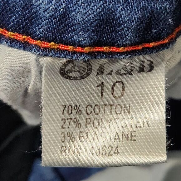 Lucky and Blessed Jeans Size 10 Blue Distressed Stretch Straight Leg - Picture 14 of 16